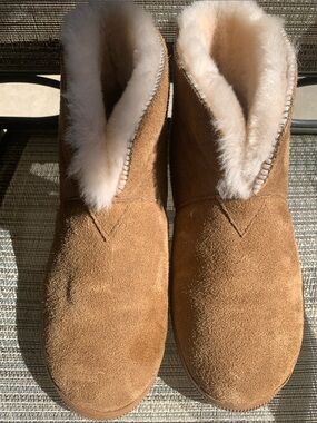 BearPaw Chestnut Suede Shearling Ankle Boots Mens 11